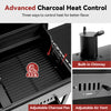 2-Burner Gas & Charcoal Grill Combo with Side Burner & Side Shelf