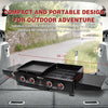 4-Burner Black Gas Grill and Griddle Combo