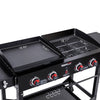 4-Burner Black Gas Grill and Griddle Combo
