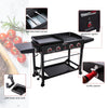 4-Burner Black Gas Grill and Griddle Combo