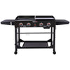 4-Burner Black Gas Grill and Griddle Combo