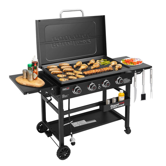 4-Burner Gas Griddle with Lid - Royal Gourmet