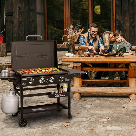 4-Burner Gas Griddle with Lid Royal Gourmet