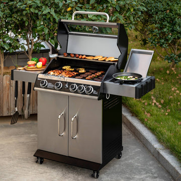 4-Burner Gas Grill with Side Burner | 49,000 BTU