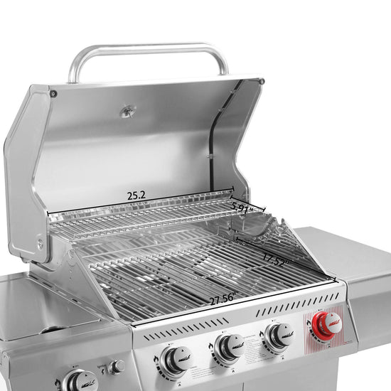 4-Burner Gas Grill with Side Burner - Royal Gourmet