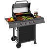 4-Burner Gas Grill with Side Shelves