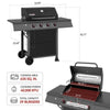 4-Burner Gas Grill with Side Shelves