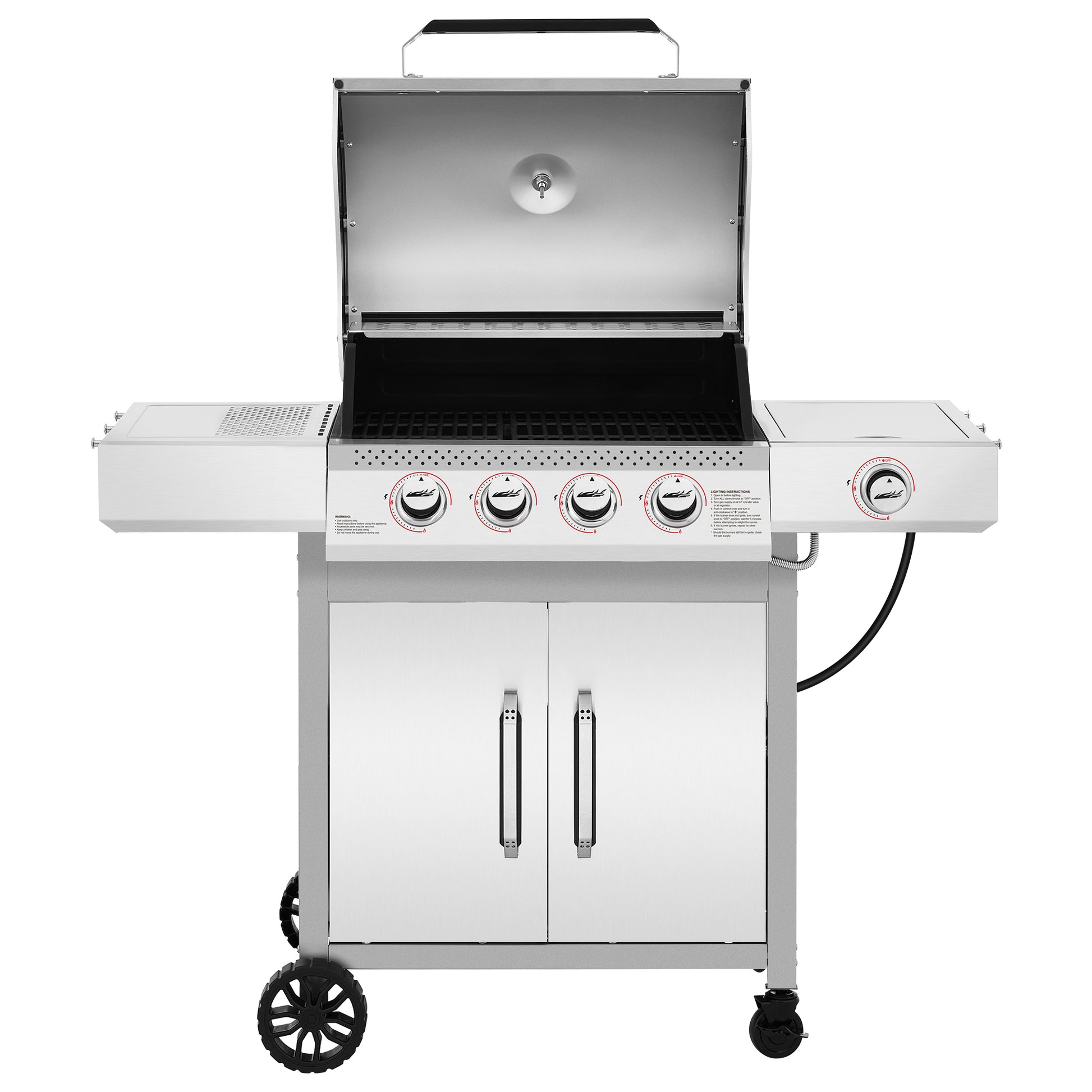 Stainless steel Royal Gourmet gas grill on a white background