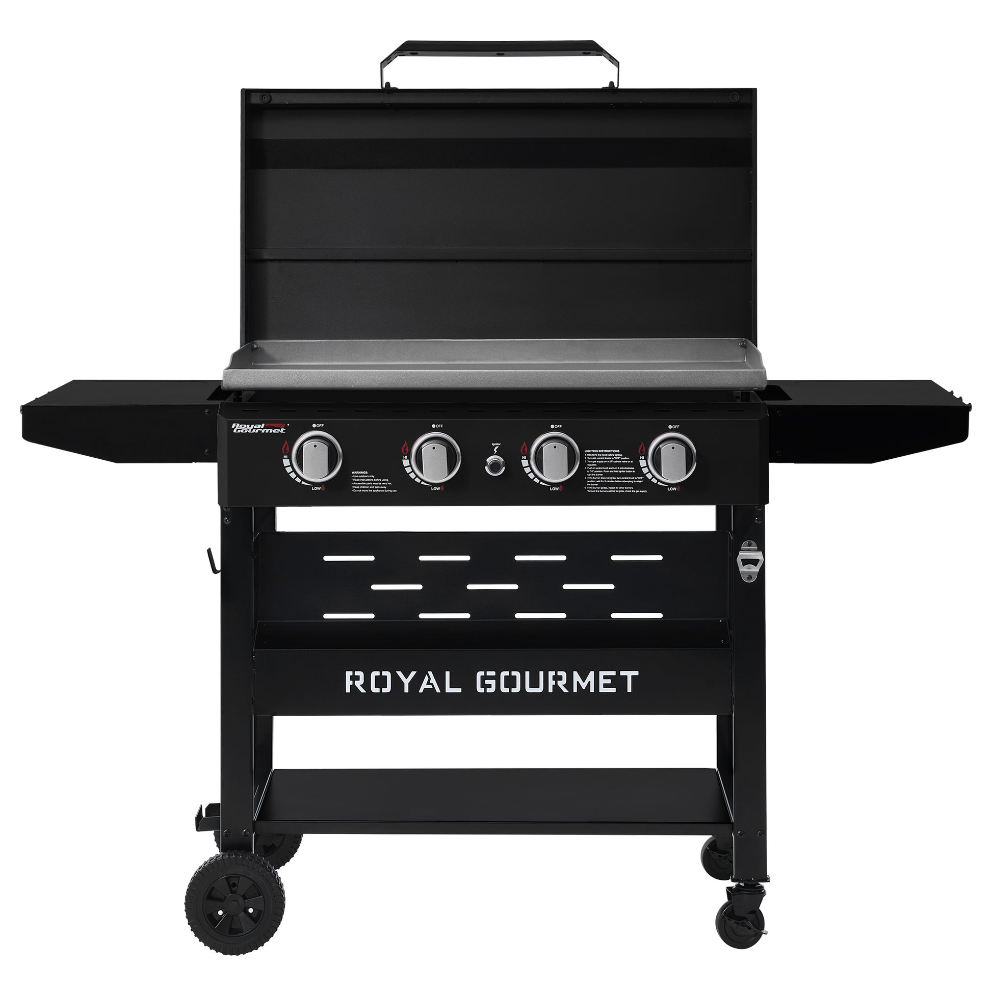 Black Royal Gourmet grill on a white background