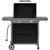 Black and gray Royal Gourmet grill with multiple burners on a white background