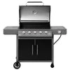 Black and silver Royal Gourmet gas grill on a white background