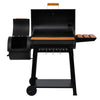 Royal Gourmet  Black barbecue grill with wooden accents on a white background