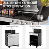 4-Burner Outdoor Kitchen Island Grill with Sink & Side Burner