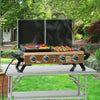 4-Burner Portable Propane Grill & Griddle Combo with Hood