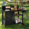 Outdoor BBQ Cart Table with Storage Shelves