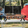 4-Burner Portable Propane Grill & Griddle Combo with Hood