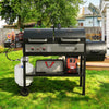 Gas & Charcoal Grill Combo with Offset Smoker