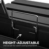 Height-adjustable Royal Gourmet charcoal pan with a metal handle on a black background