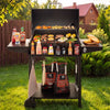 30-Inch Barrel Charcoal Grill with Front Storage Basket