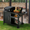 Outdoor BBQ Cart Table with Storage Shelves