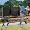 4-Burner Portable Propane Grill & Griddle Combo with Hood