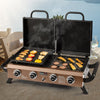 4-Burner Portable Propane Grill & Griddle Combo with Hood