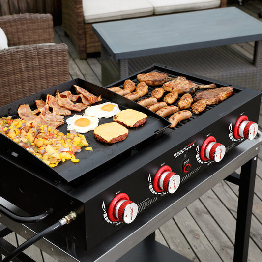 4-Burner Portable Propane Grill & Griddle Combo