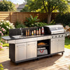 4-Burner Outdoor Kitchen Island Grill with Sink & Side Burner