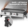 Royal Gourmet  Griddle with latches being secured for safe lifting and transportation