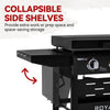 Royal Gourmet Black barbecue grill with collapsible side shelves on a white background