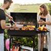 28-Inch Barrel Charcoal Grill with Side Table, 626 sq. in.