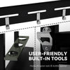 Royal Gourmet Black barbecue grill with built-in hooks, spice rack, and bottle opener on a white background.