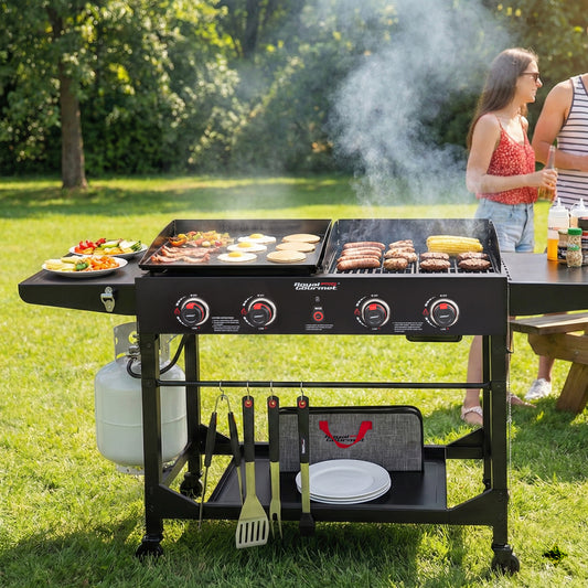 4-Burner Gas Grill & Griddle Combo
