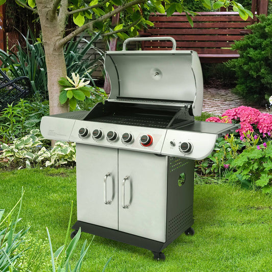 5-Burner Gas Grill with Sear Burner & Side Burner