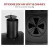 Barrel Charcoal Grill & Smoker with Hanging Basket & Side Shelves
