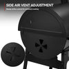 Royal Gourmet Black barbecue grill with side air vent adjustment feature on a white background
