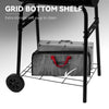Royal Gourmet Grid bottom shelf with storage box and tool case on a gray background
