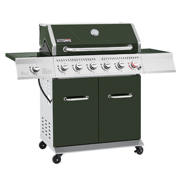 6-Burner BBQ Liquid Propane Gas Grill in Olive Green