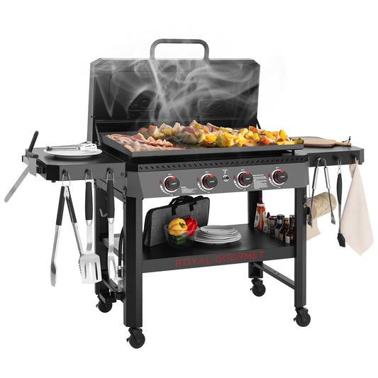 34-Inch 4-Burner Propane Gas Griddle with Hood