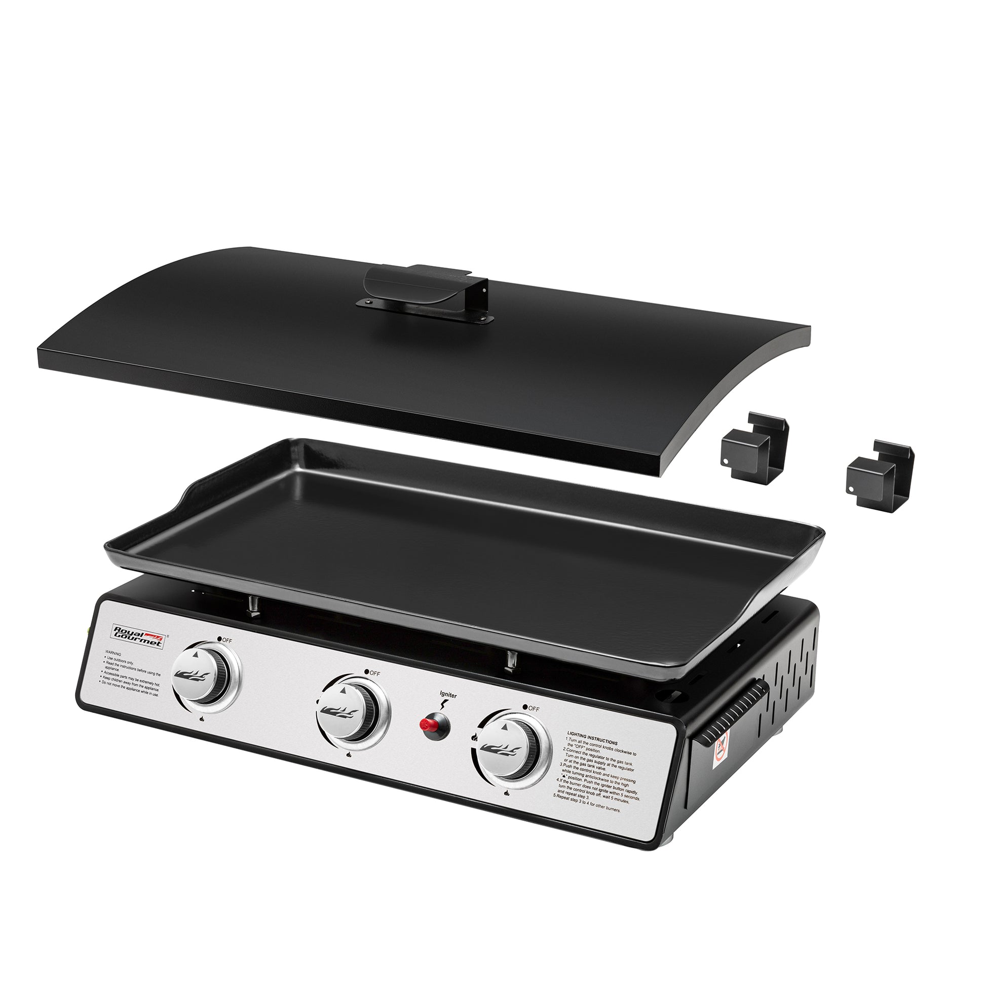 Royal Gourmet Portable grill with detachable lid on a white background