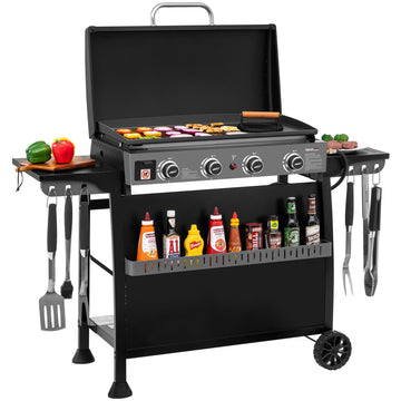 Royal Gourmet  Black barbecue grill with accessories on a white background
