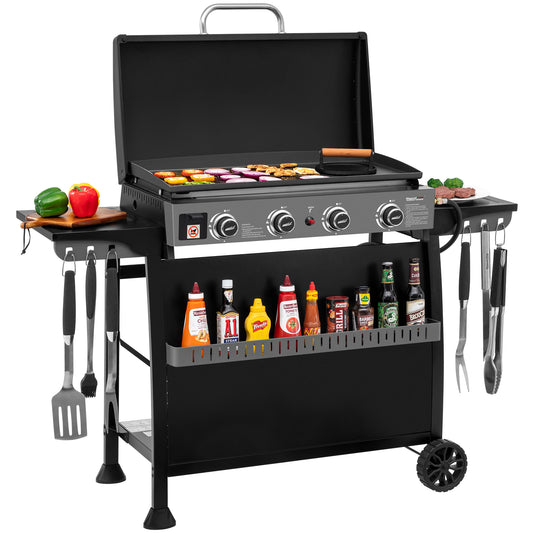 Royal Gourmet  Black barbecue grill with accessories on a white background