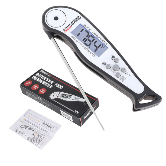Royal Gourmet Digital thermometer with packaging and instructions on a white background