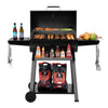 Barrel Charcoal Grill & Smoker with Hanging Basket & Side Shelves