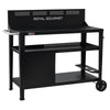 Black barbecue grill cart with 'Royal Gourmet' branding on a white background