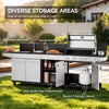 4-Burner Outdoor Kitchen Island Grill with Sink & Side Burner