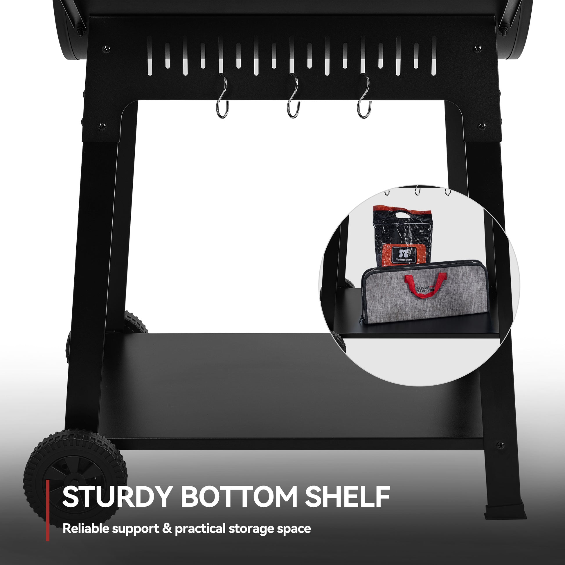 Royal Gourmet Black golf trolley with a clear bag on a white background