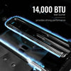 14,000 BTU Royal Gourmet sear burner with blue flames on a black background