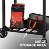 Storage cart with a bag labeled 'Flammable Charcoal' and a carrying bag on a white background.