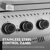 5-Burner Gas Grill with Side Burner in Silver